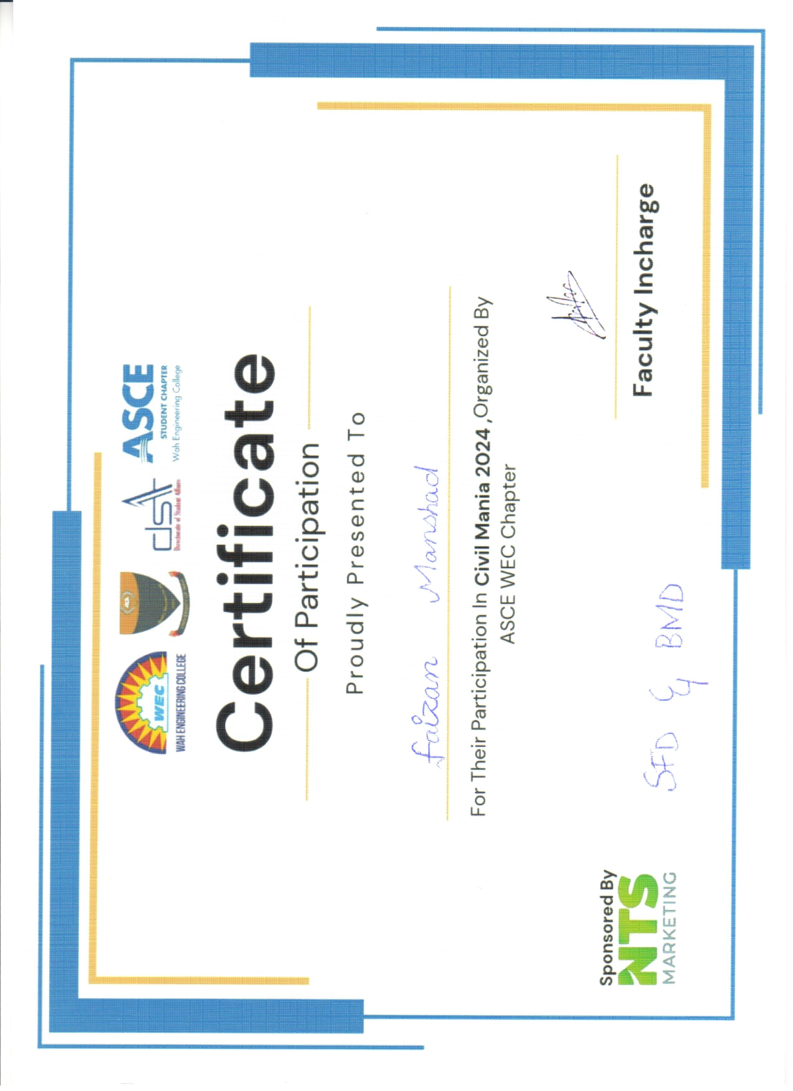 Certificate / Document