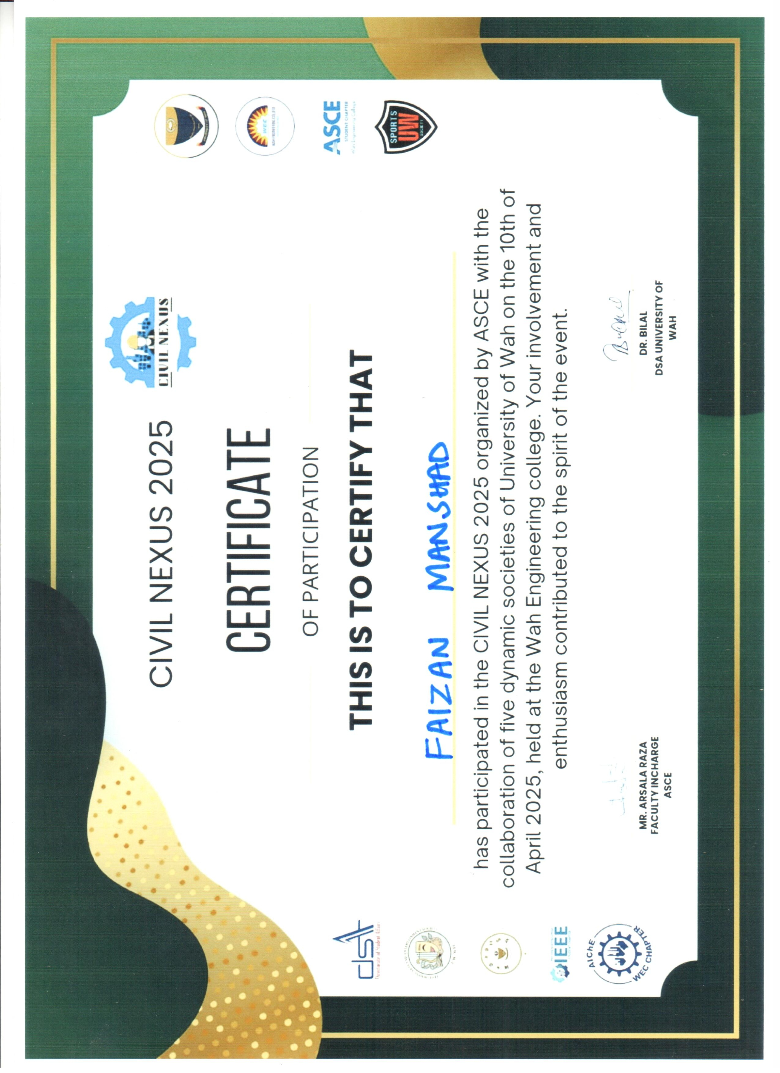 Certificate / Document