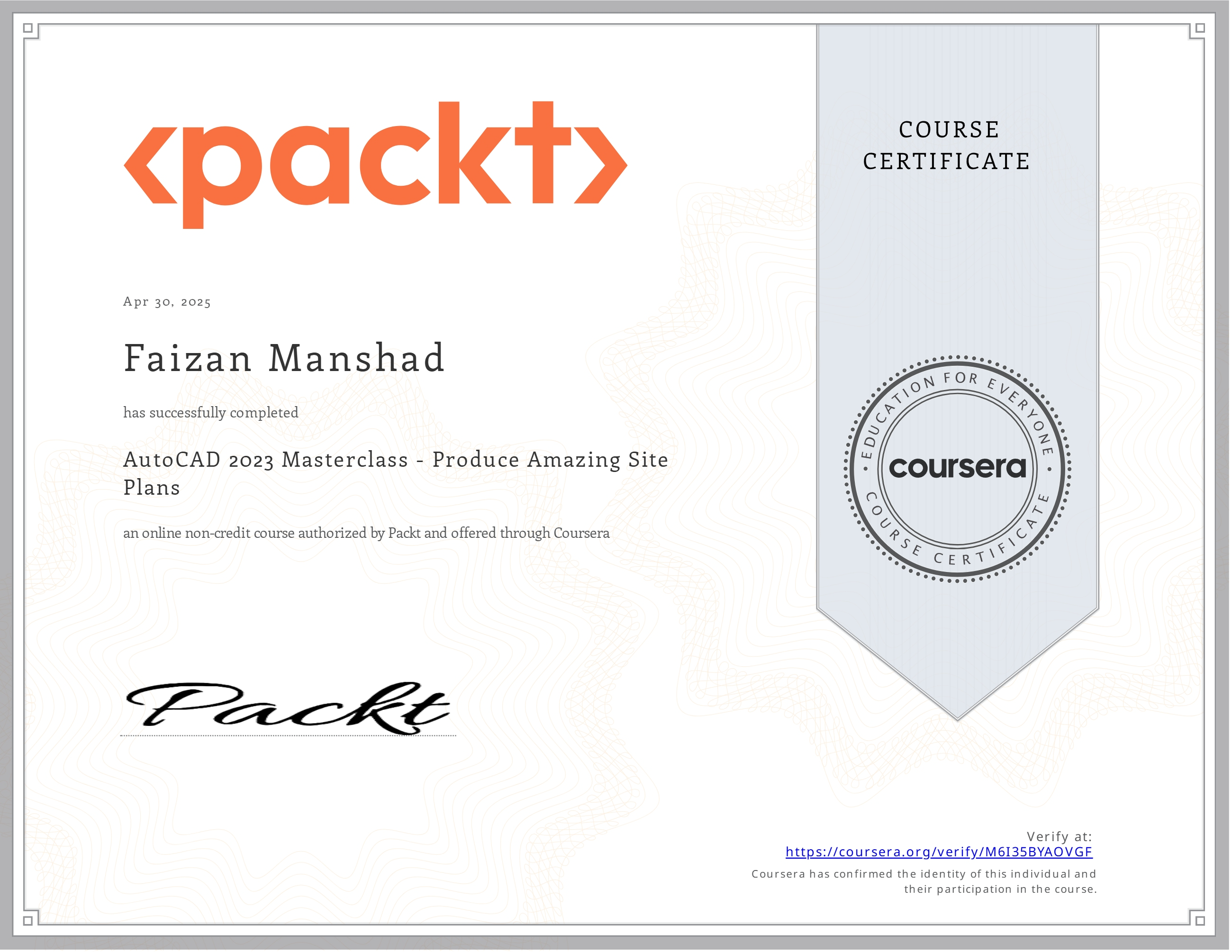 Certificate / Document
