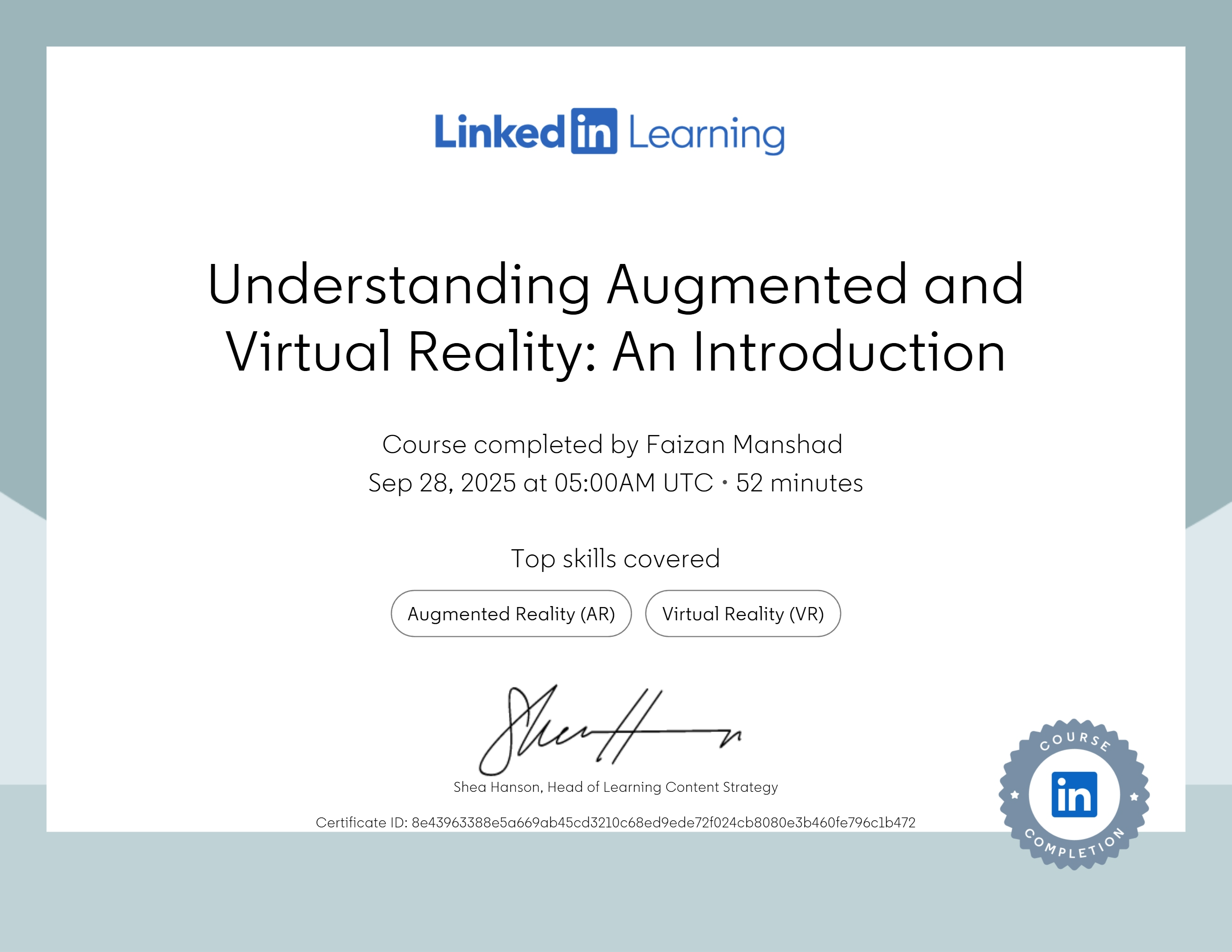 Certificate / Document