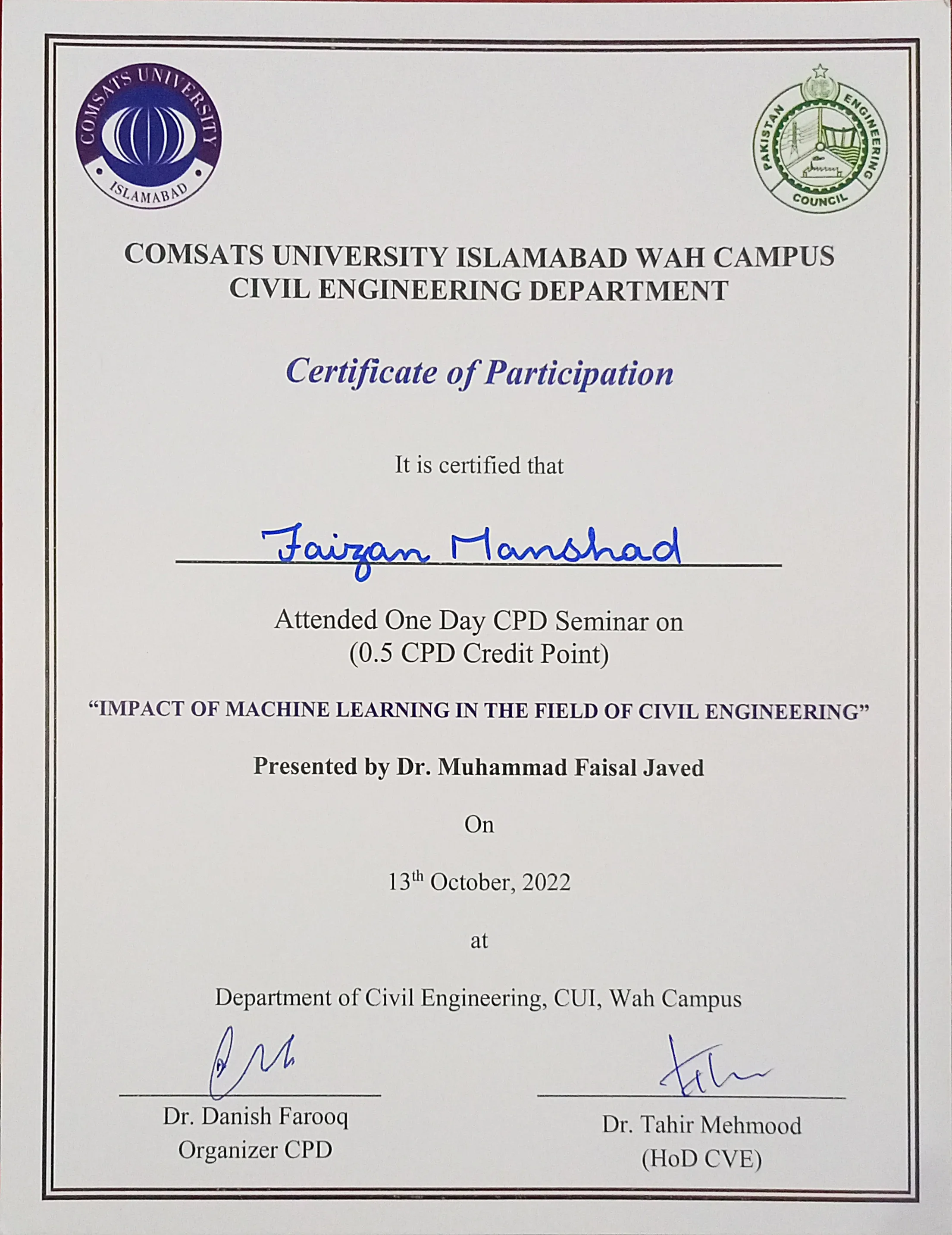 Certificate / Document