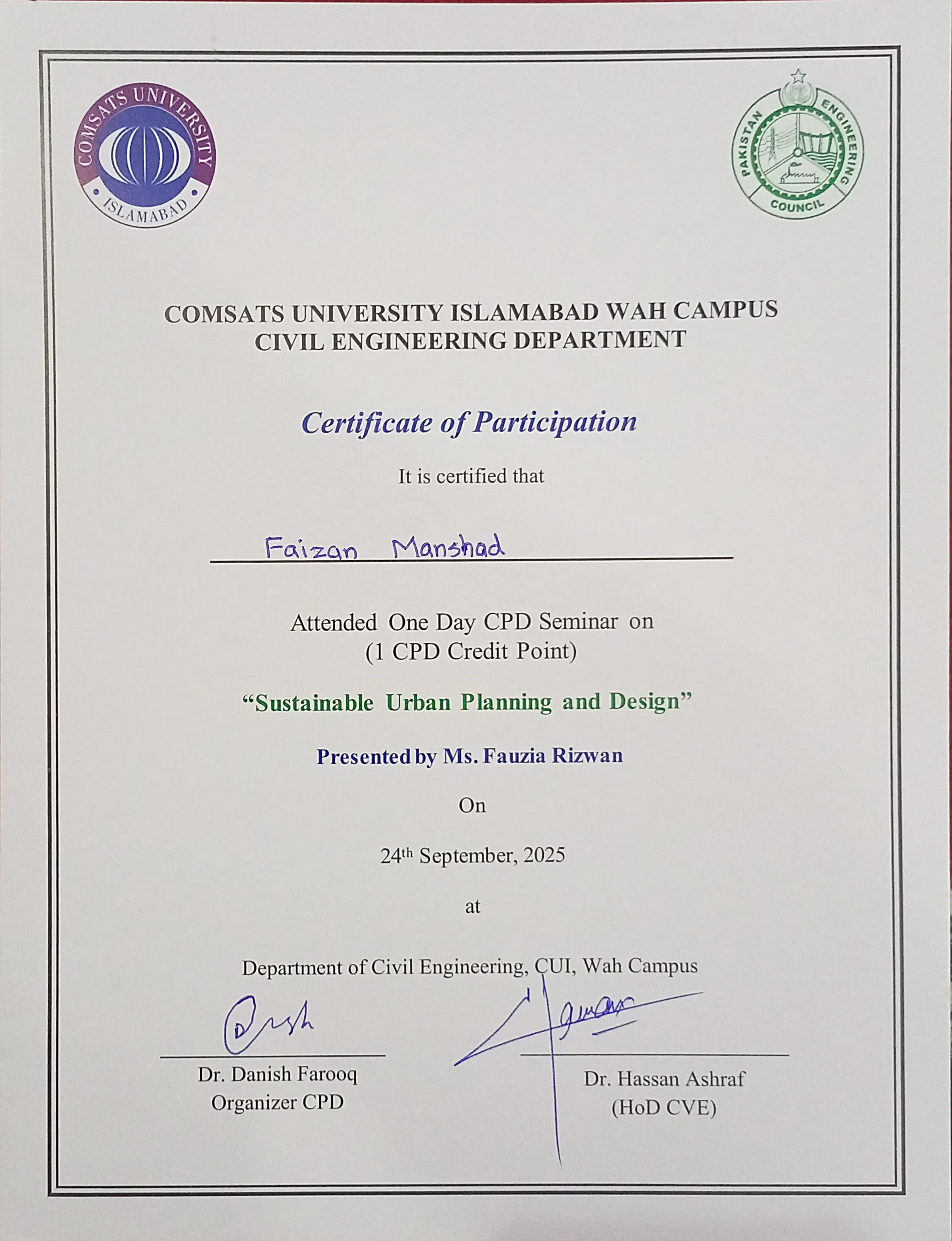 Certificate / Document